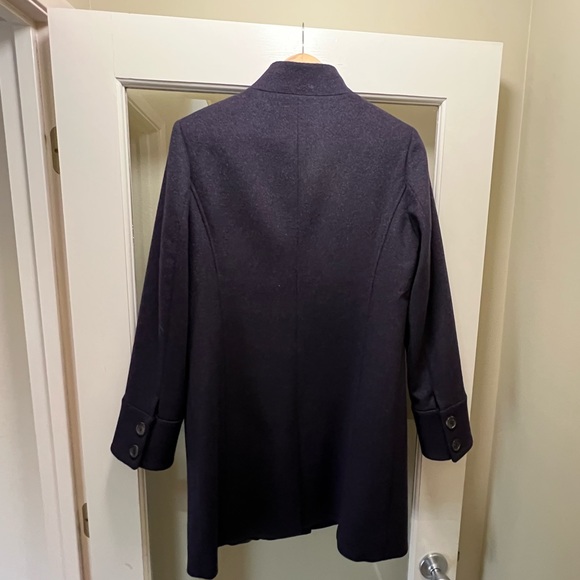 Brooks Brothers Stand Collar Wool Pea Coat, Deep Purple - Picture 2 of 10